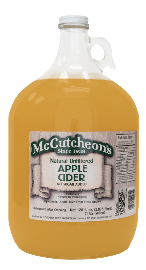 gallon of natural unfiltered McCutcheon's Apple Cider