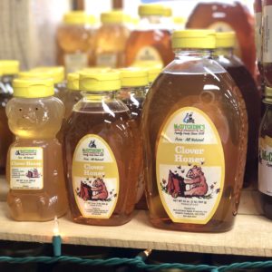 Clover honey bottles and jars