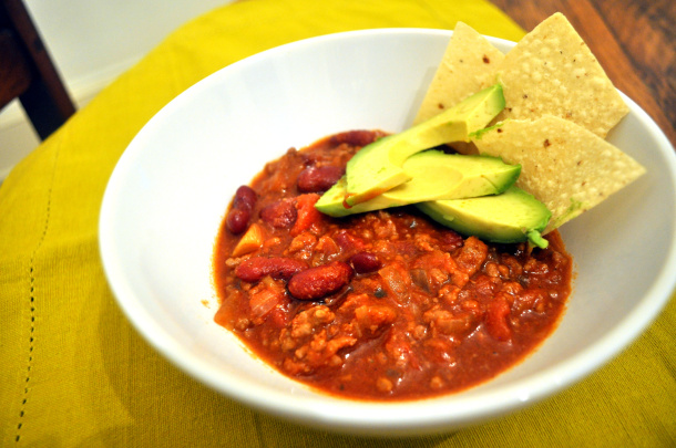 Chilli, avocado and chips made with McCutcheon's Salsa