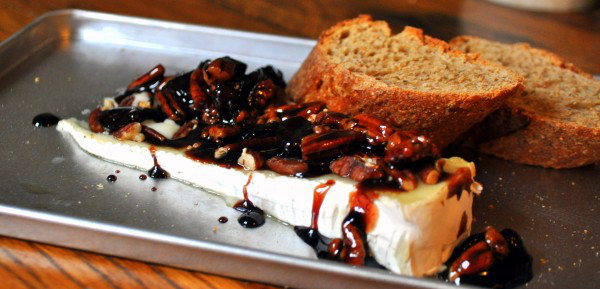 Cooking sheet of Cherry Balsamic Baked Brie